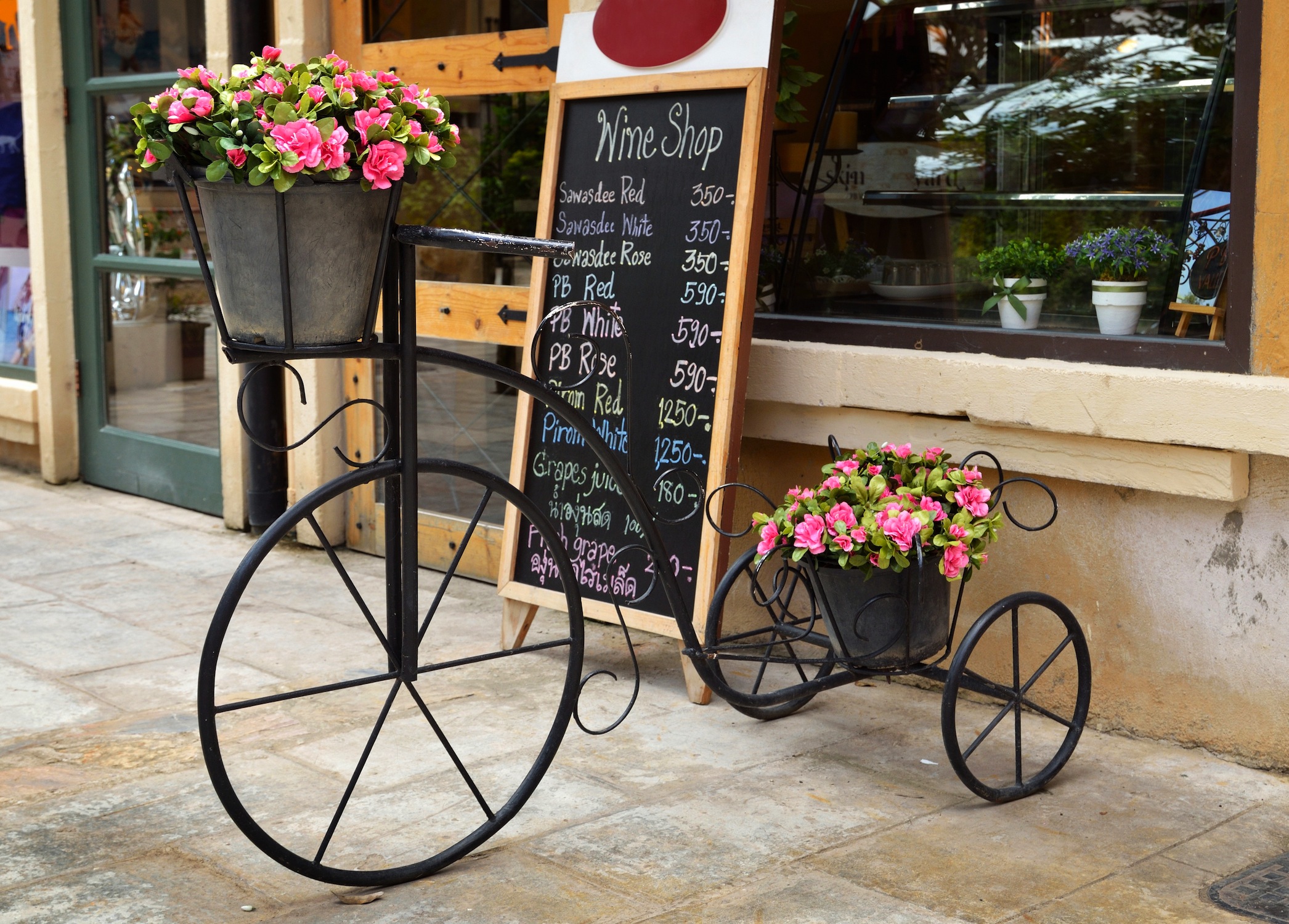 Fiets Met Bloemen Fotobehang 3D