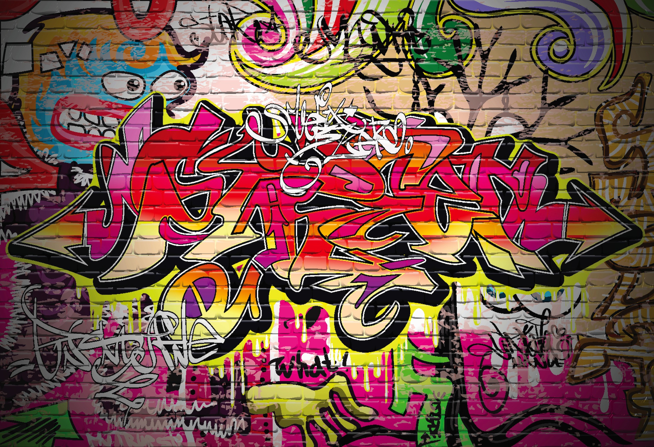 Graffiti 3D Fotobehang