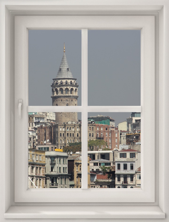 Galata-Toren Vanuit Mijn Raam Fotobehang 3D - Gelijmde