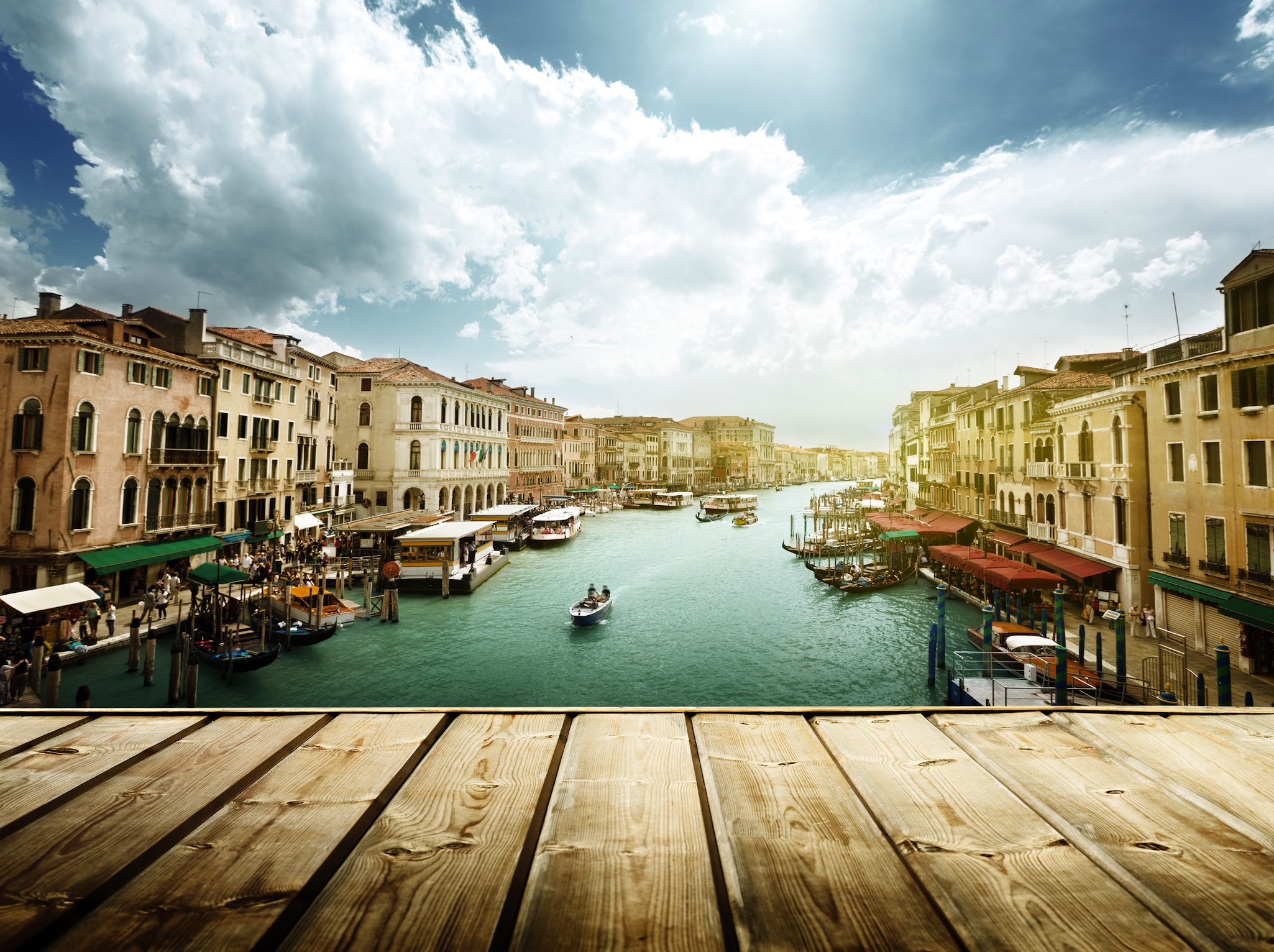 Uitzicht Op Venetië Vanaf Het Terras 3D Fotobehang