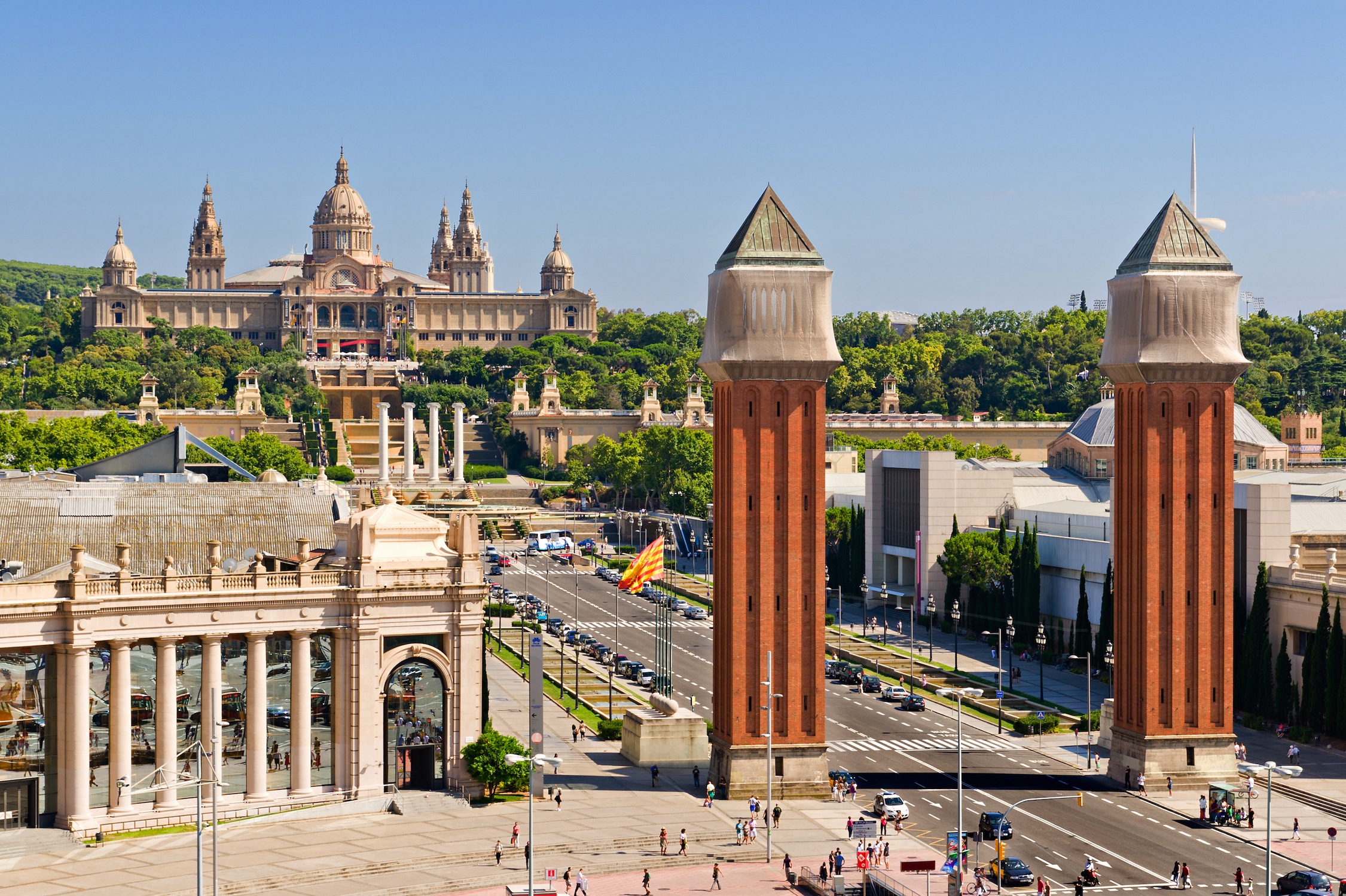 Het Spaanse Plein In Barcelona 3D Fotobehang