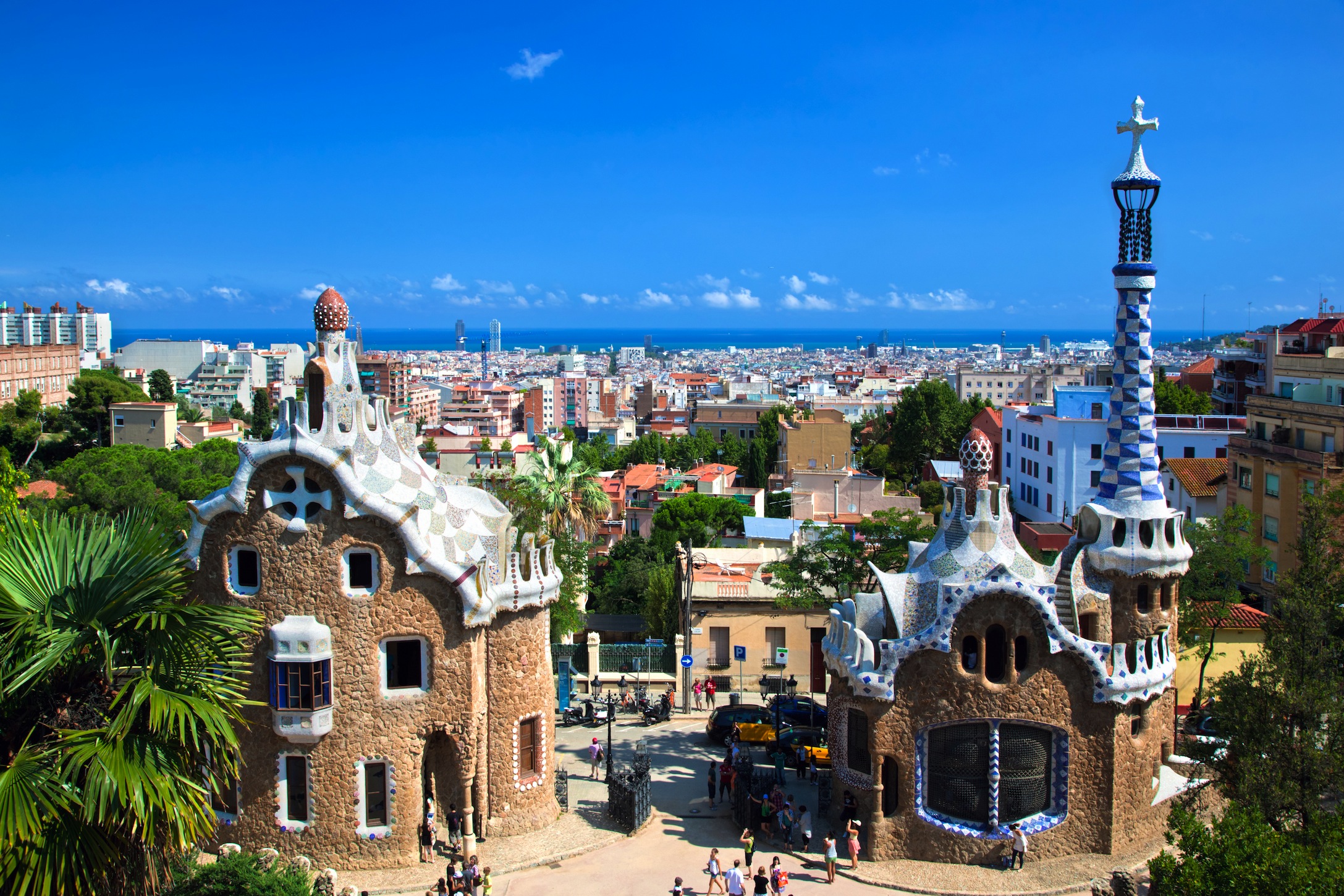 Park Guell In Barcelona Behang 3D