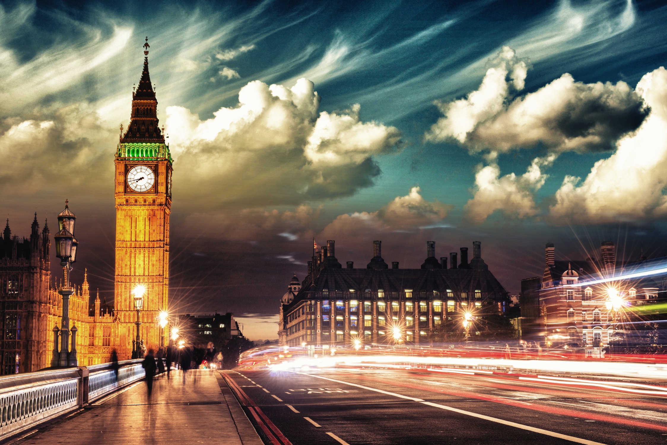 Londen Wolken Fotobehang