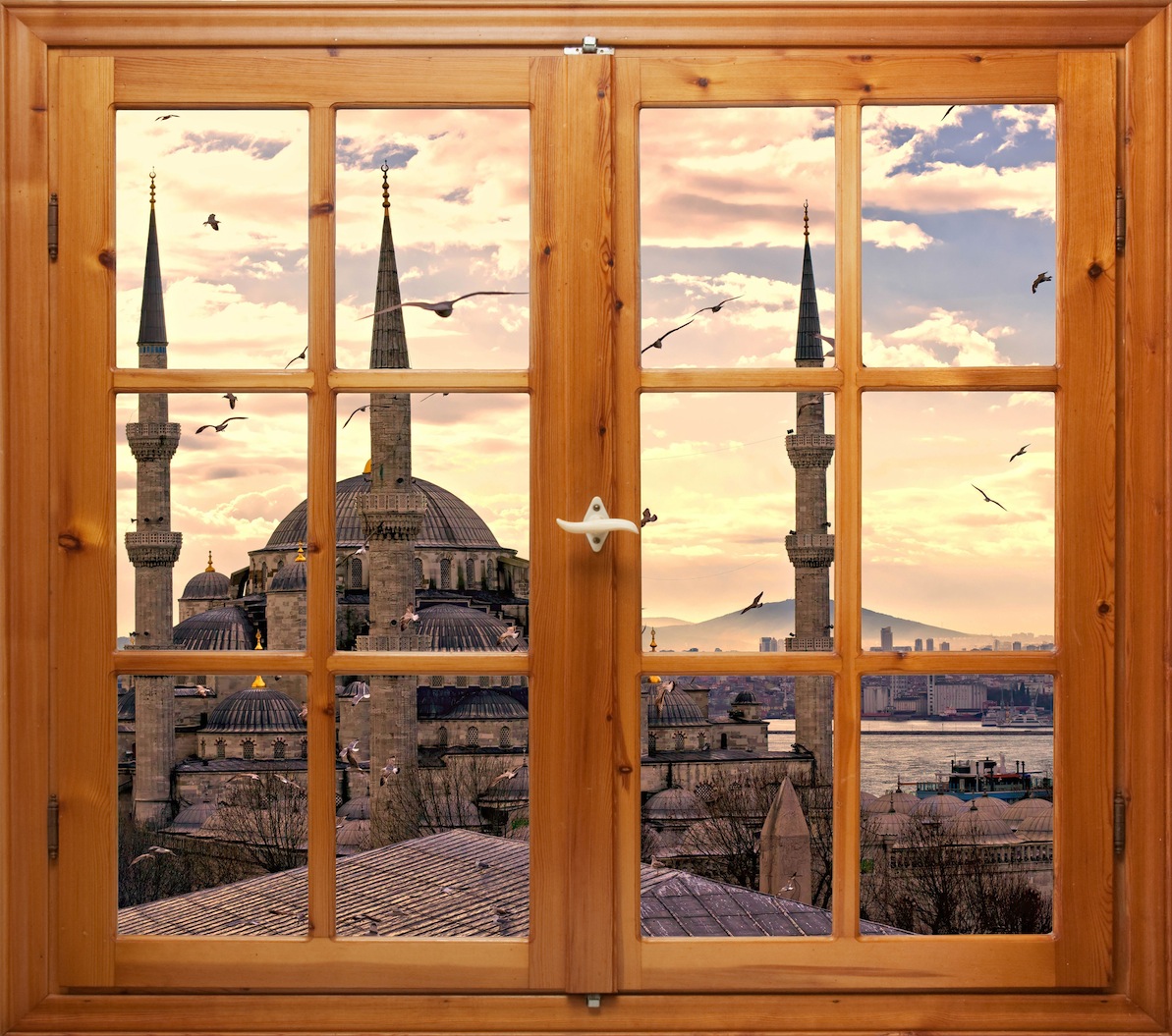 Mijn Huis Kijkt Naar Sultanahmed Fotobehang 3D - Gelijmde