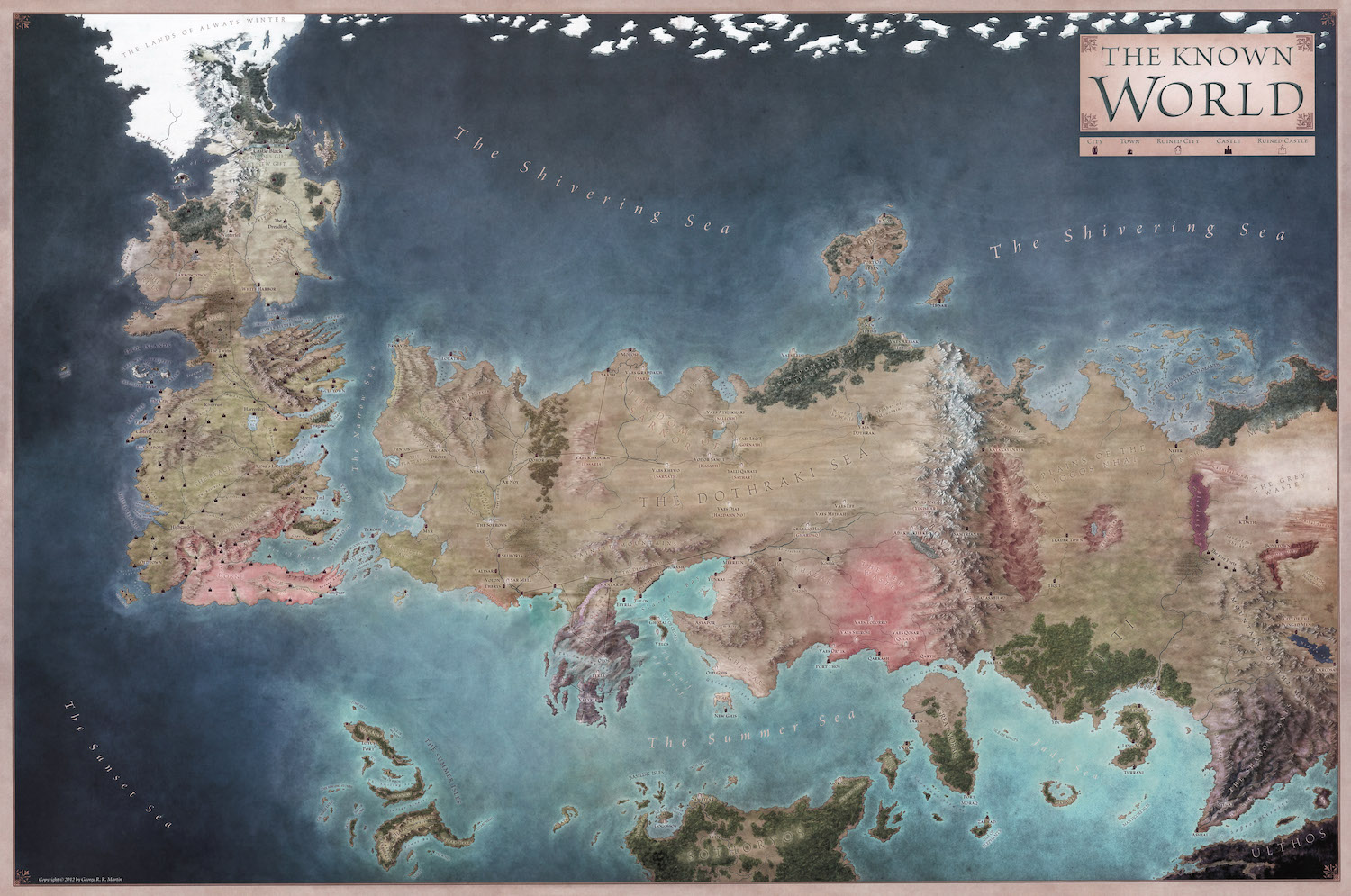 Game Of Thrones Westeros Map 3D Fotobehang