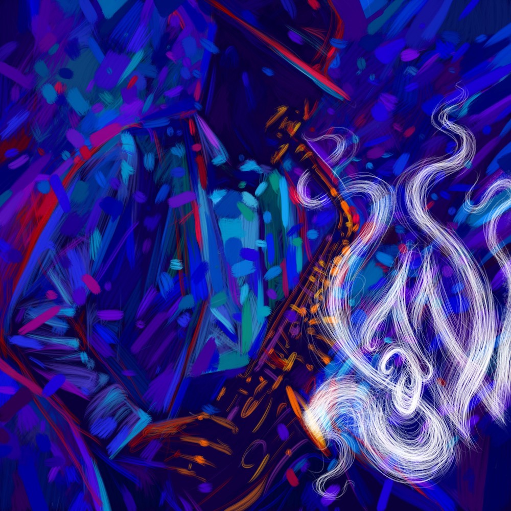 Kunst In Jazzstijl 3D Behang