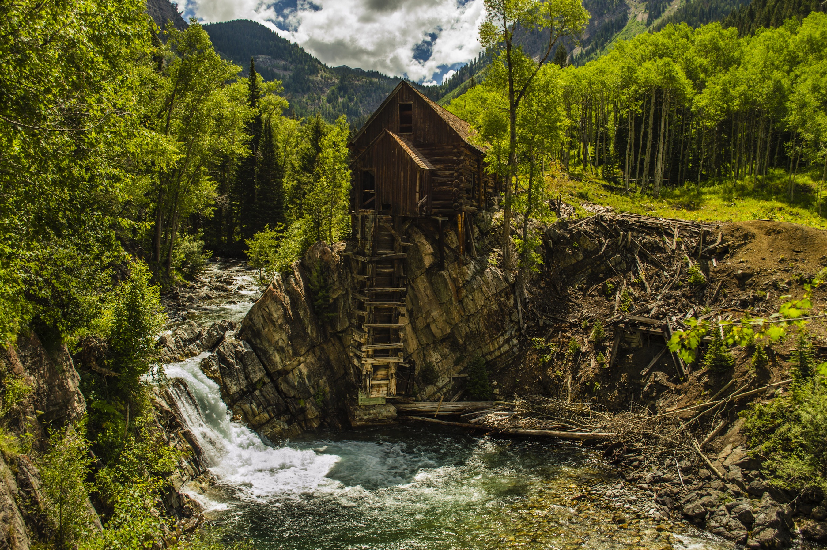 Waldhütte Behang - Gelijmde