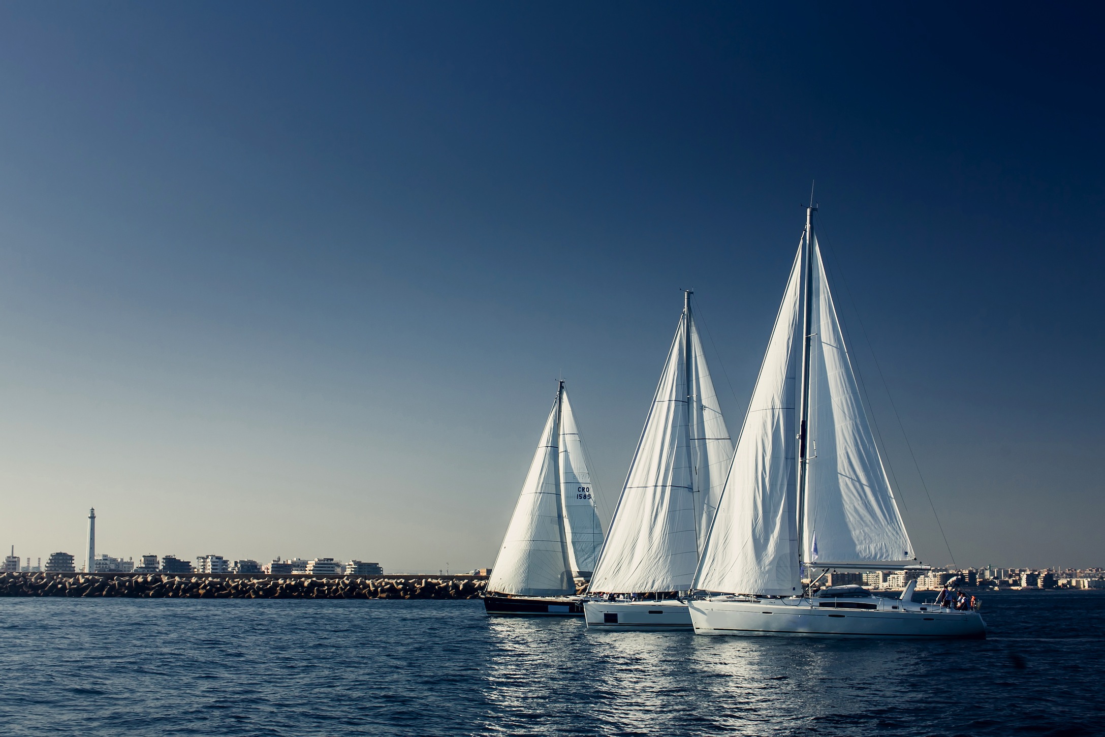 Yacht Leven Behang - Gelijmde