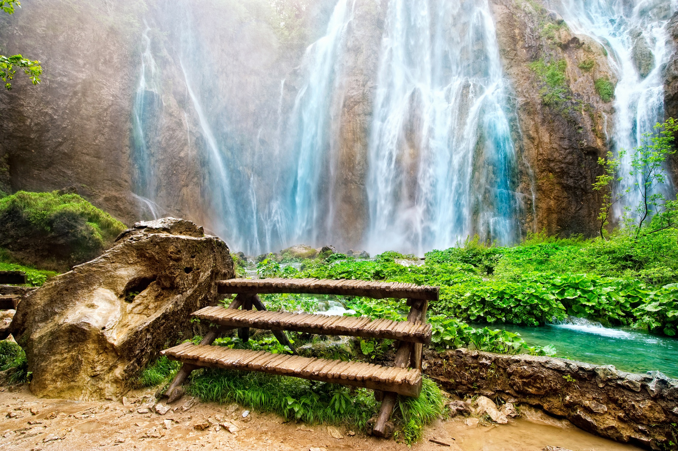 Waterval Uitzicht 3D Fotobehang