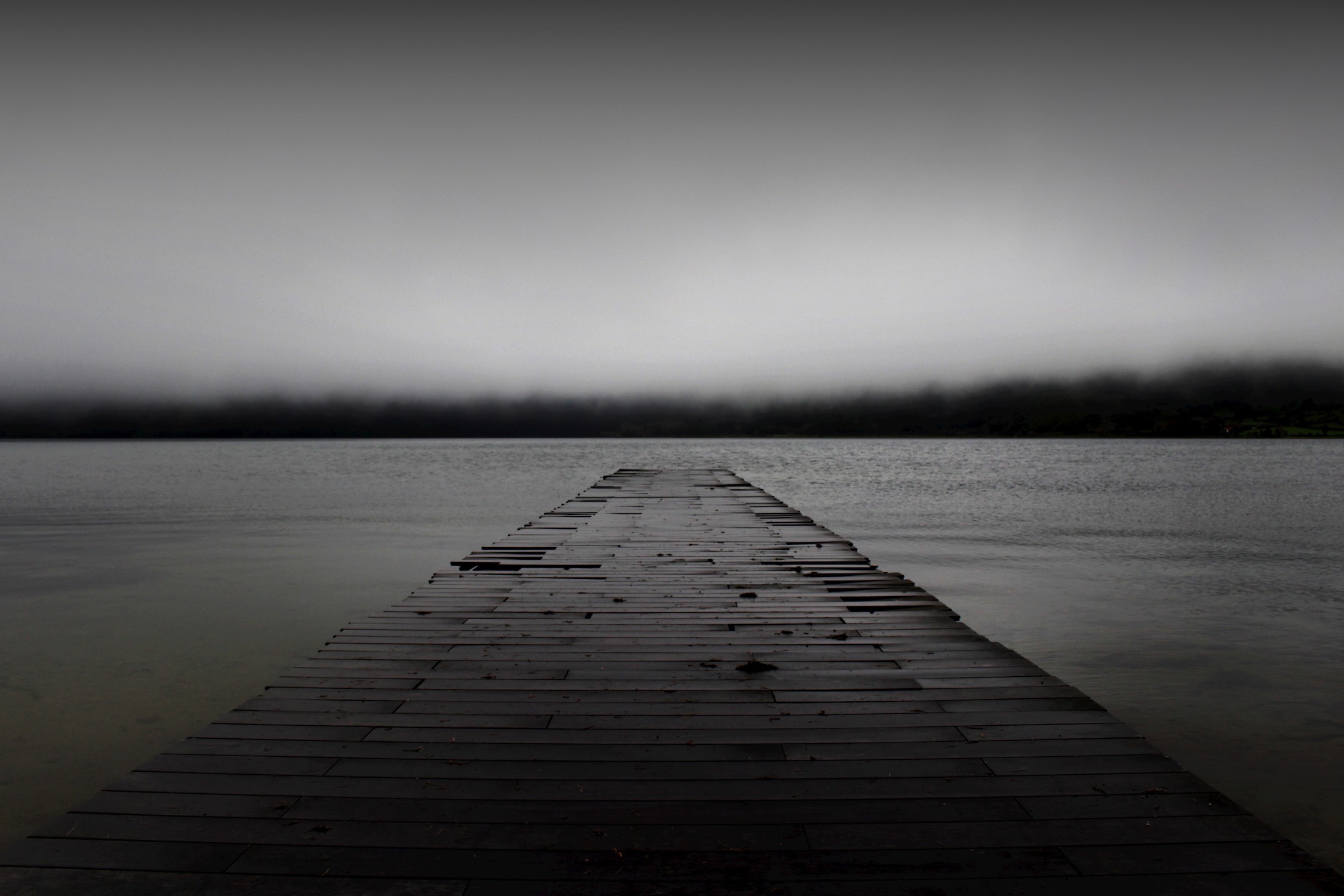 Pier In Zwart En Wit Fotobehang