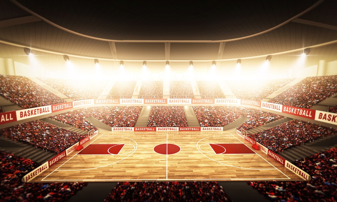 Basketbalstadion 3D Behang