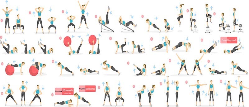 Pilates Bewegingen wallpaper mural