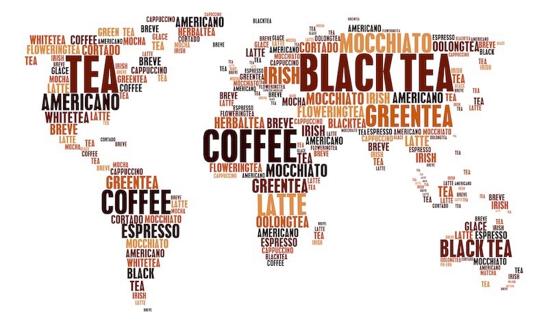 De Wereld van Koffienamen wallpaper mural