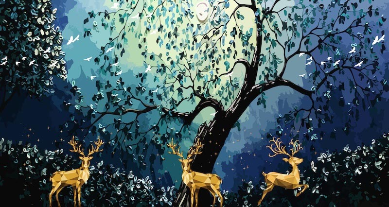 Gouden Hert wallpaper mural