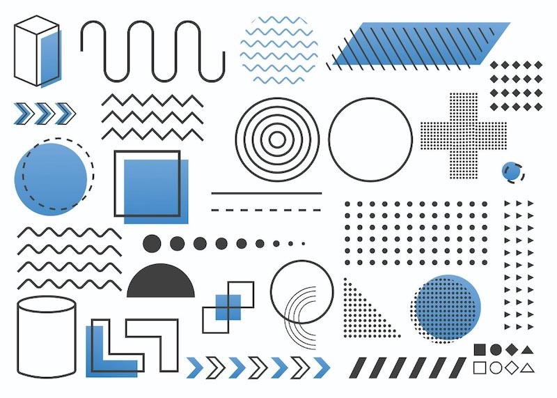 Geometrische Elementen Collage wallpaper mural