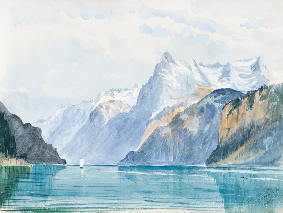 Aquarel Berglandschap wallpaper mural