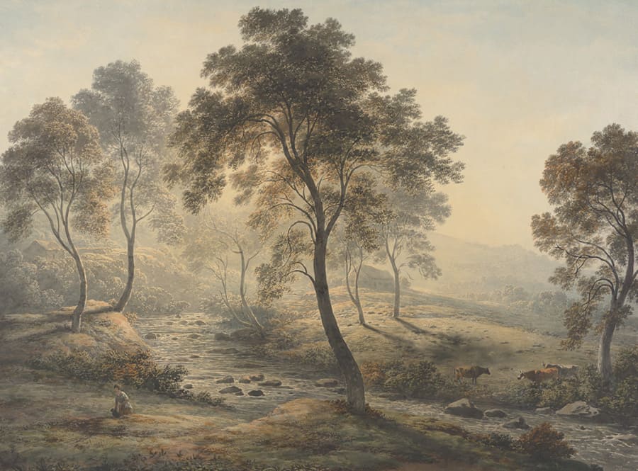 Sepia Boslandschap Vintage wallpaper mural
