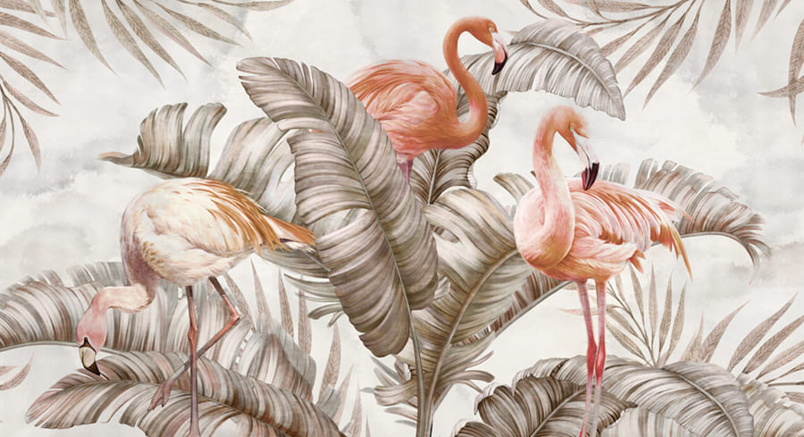 Flamingo wallpaper mural
