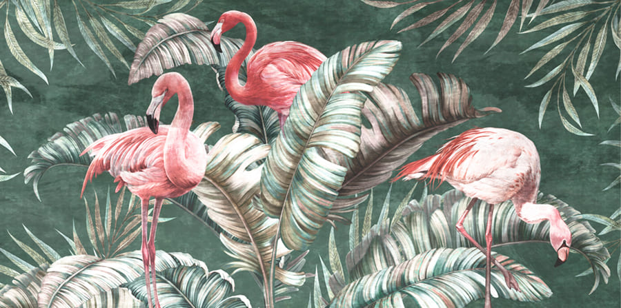 Flamingo Kunst wallpaper mural
