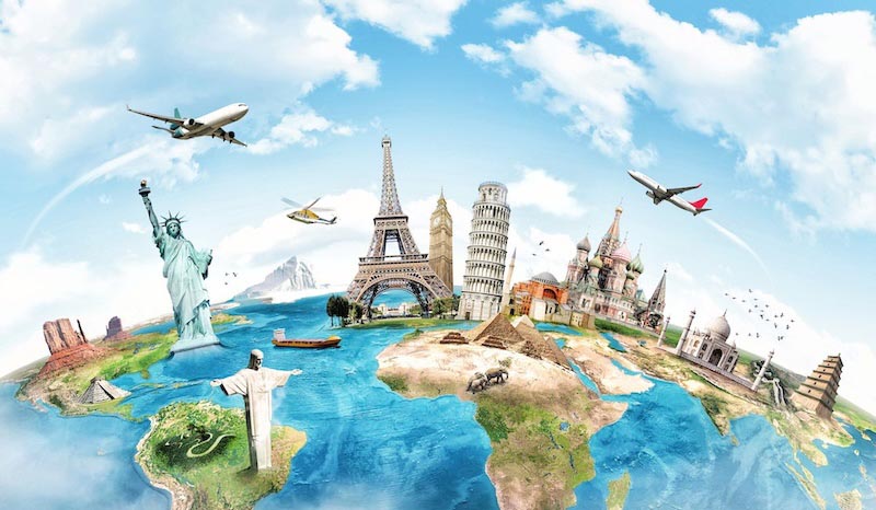 Pictogrammen van de Wereld wallpaper mural