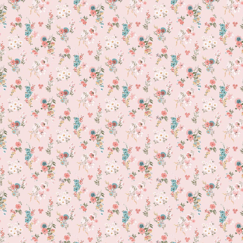 Muur van Roze Bloemen wallpaper mural
