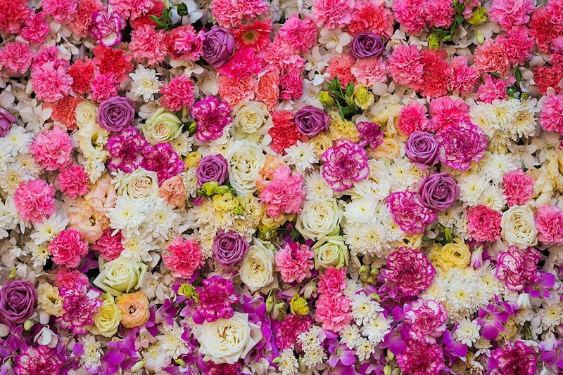 Muurdecoratie met Bloemen wallpaper mural