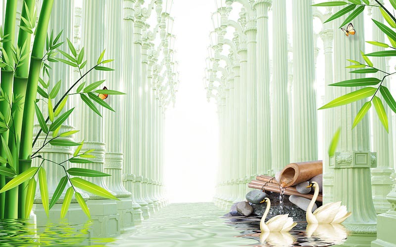 Driedimensionale Kolommen wallpaper mural