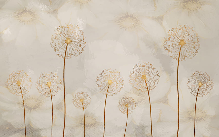 Elegante Paardenbloemkunst wallpaper mural