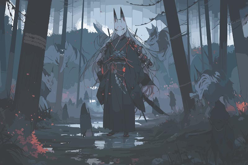 Magisch Bos Monster Mystiek wallpaper mural