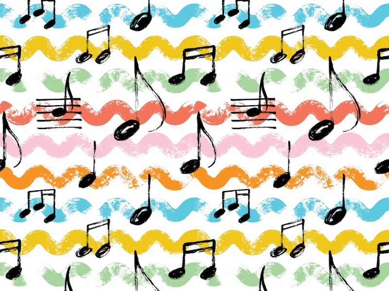 Muziek en Ritme Kleuren wallpaper mural