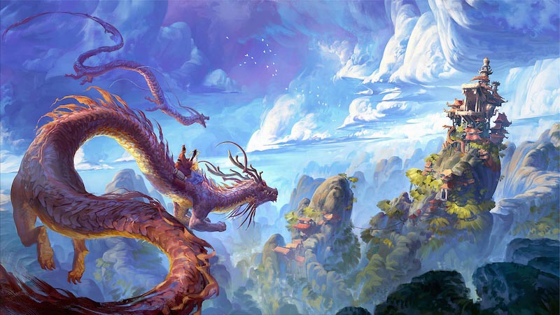 Anime met Draak wallpaper mural
