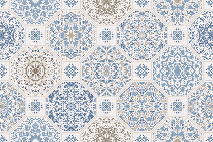 Mozaïek Mandala wallpaper mural