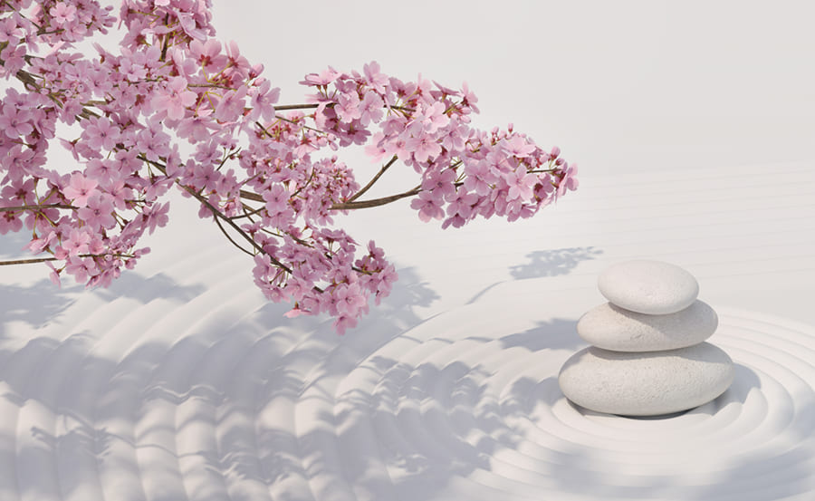 Kersenbloesem Zen wallpaper mural