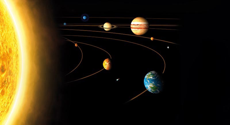 Van de Zon naar de Planeten wallpaper mural
