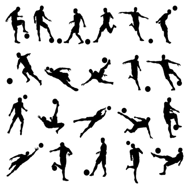 Soorten Voetbalbewegingen wallpaper mural