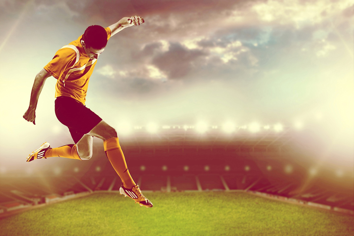 Voetbalspeler wallpaper mural