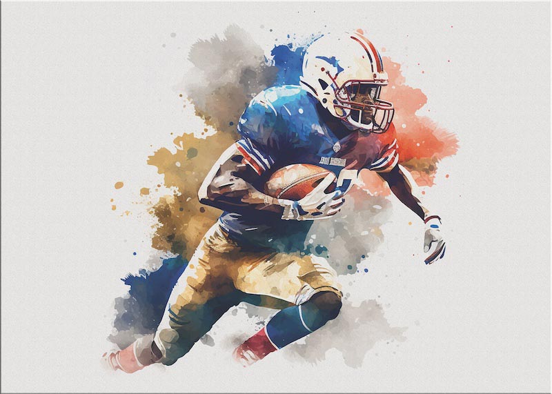 American Football Speler Kunsttekening wallpaper mural