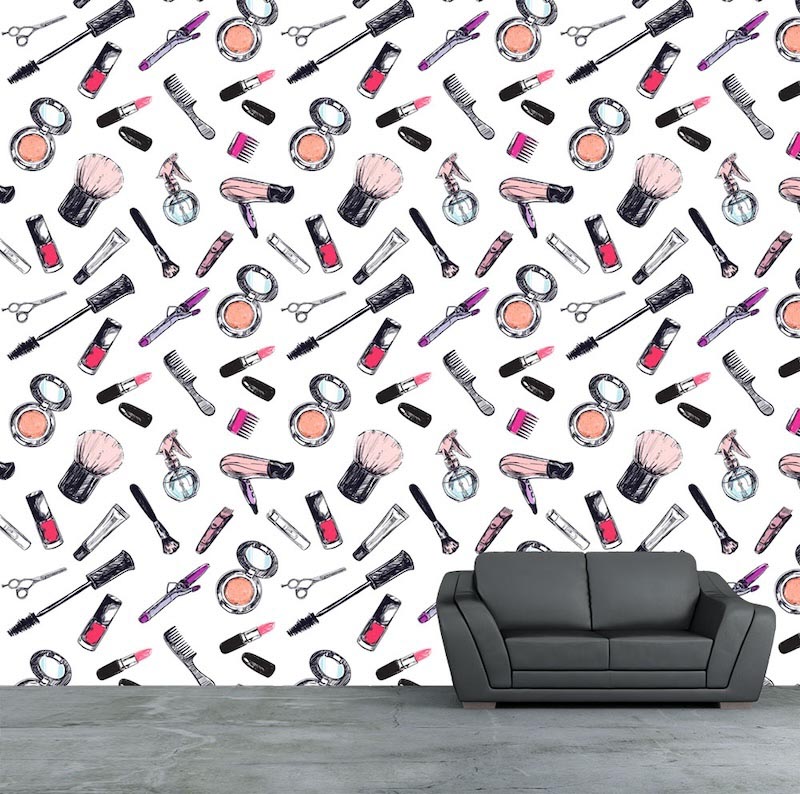 Kappersmuur – 3D Behang voor Muren toegepast