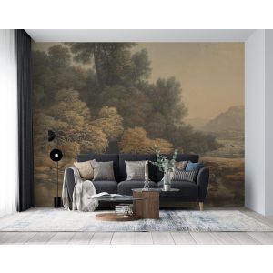 Vintage Bosvallei Landschap