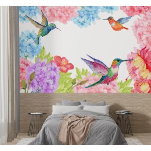 Bloemen met Kolibries