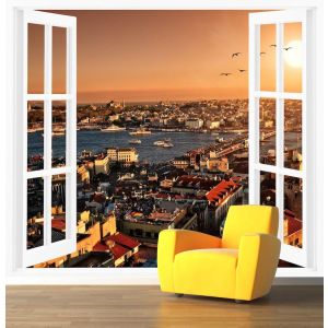 Uitzicht op Istanbul Vanuit het Raam