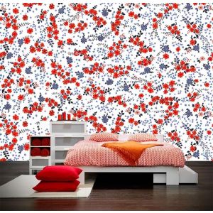 Rood Bloemenpatroon