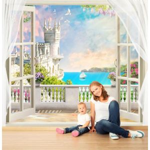 Sprookjeskasteel vanuit het Raam