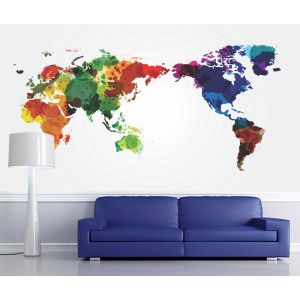 Aquarel Wereldkaart