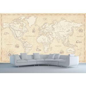 Oude Wereldkaart met Continenten