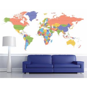 Wereldkaart met Ovale Randen