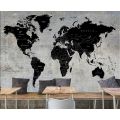 Wereldkaart op Betonnen Muur