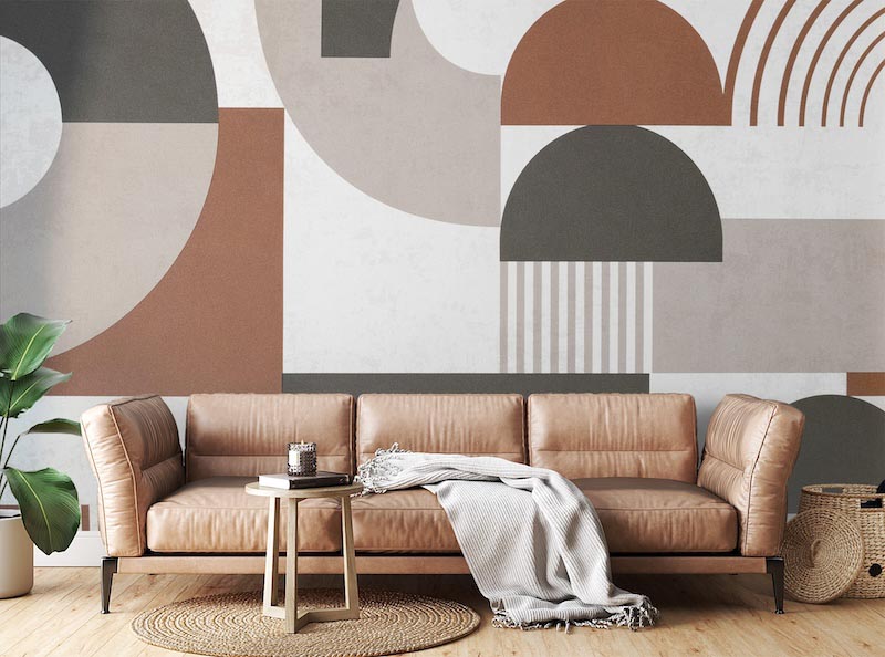 Terra Vormen Abstracte Kunst - Muurbehang afbeeldingstoepassing op muur