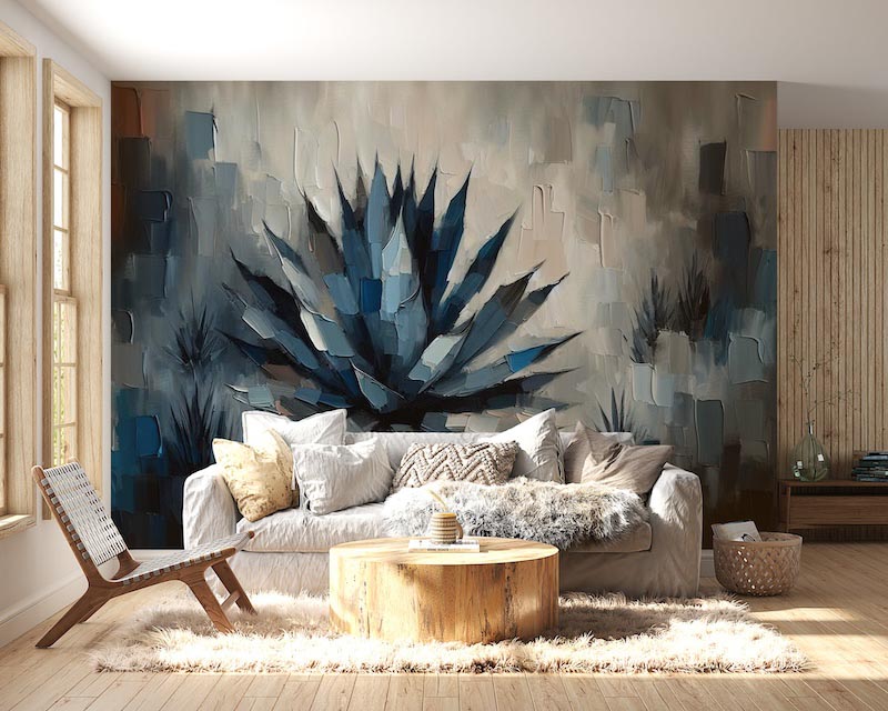 Woestijnbloei Abstracte Kunst - Muurbehang afbeeldingstoepassing op muur