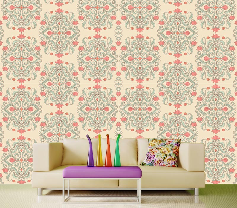 Granaatappelbloem – Muurbehang toegepast